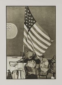 Robert Rauschenberg (American, 1925-2008), Flags from Suite 1 (America Mix-16), 1983 (detail), Boxed portfolio of 16 photogravures. 20 ½ x 26 ½ inches. Edition 7 of 40. Tampa Museum of Art, Gift of Gail and Arnold Levine, 1984.075.005. © 2019 Robert Rauschenberg Foundation. Photographer: Philip LaDeau