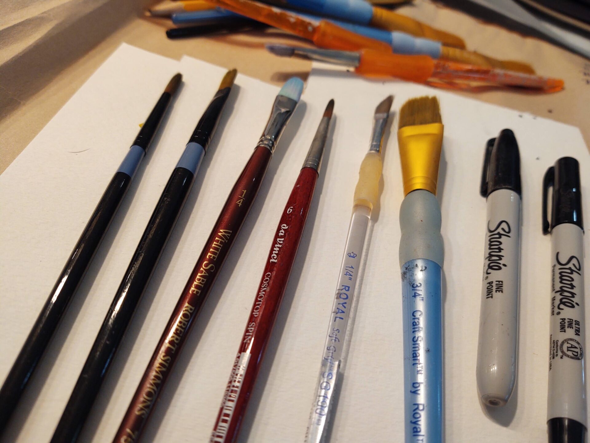 Selection of Paint Brushes and Markers