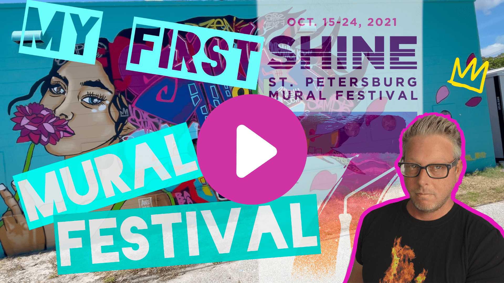 Making a Mural for SHINE Mural Festival 7 Aurailieus Artist Creative Pinellas