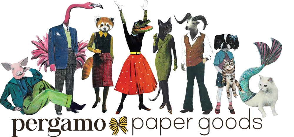 Pergamo Paper Goods Vintage Inspired Collage Art for Animal Lovers