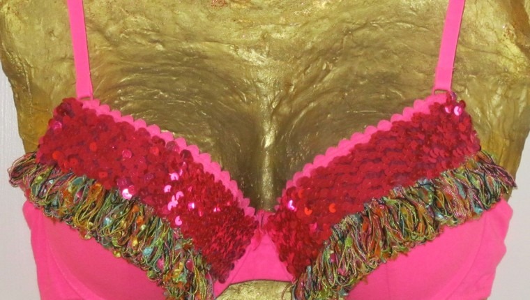 Example of a bra I decorated and sold to the girls.