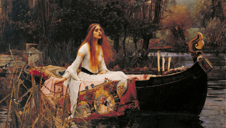 The Lady of Shalott is a painting of 1888 by the English painter John William Waterhouse. It is a representation of the ending of Alfred, Lord Tennyson's 1832 poem of the same name.[1] Waterhouse painted three versions of this character, in 1888, 1894 and 1915. It is one of his most famous works