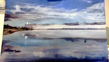 Original oil painting of Old Tampa Bay