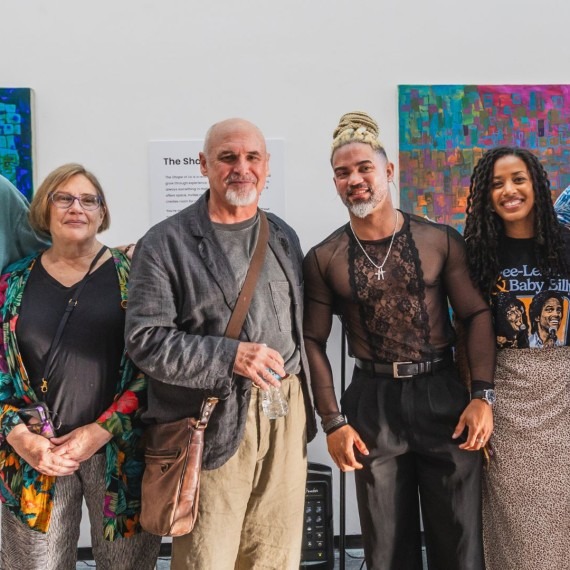 Pinellas County artists pose in the Gallery at Creative Pinellas in Largo.