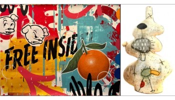 Colorful artworks side-by-side.