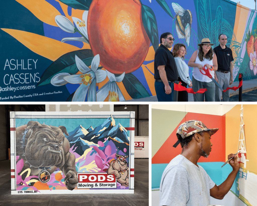 A photo collage of murals.